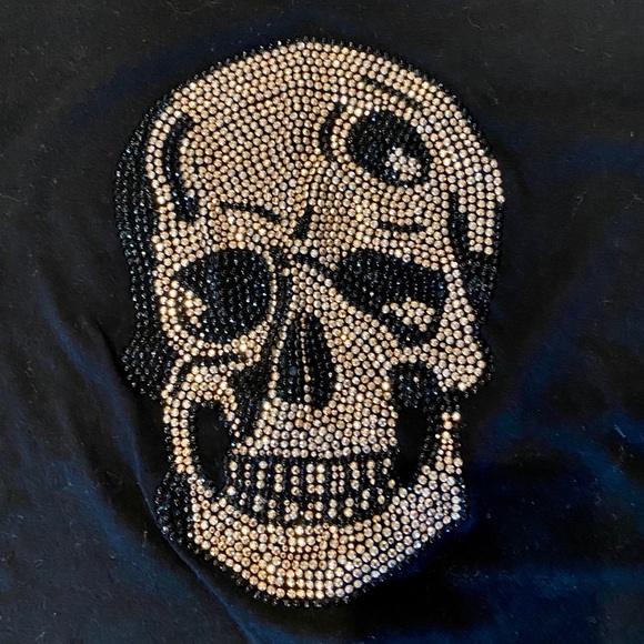 KINGS OF COLE Jeweled Skull V-Neck T Shirt - Picture 5 of 5